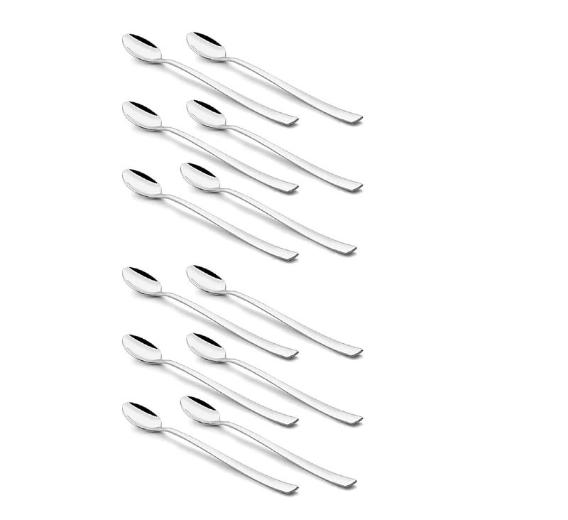 Dynore Dynore Stainless Steel 12 Pcs Soda SpoonsHorlicks SpoonMilkshake SpoonBar Spoon 8 inch Set of 12  - Image 1