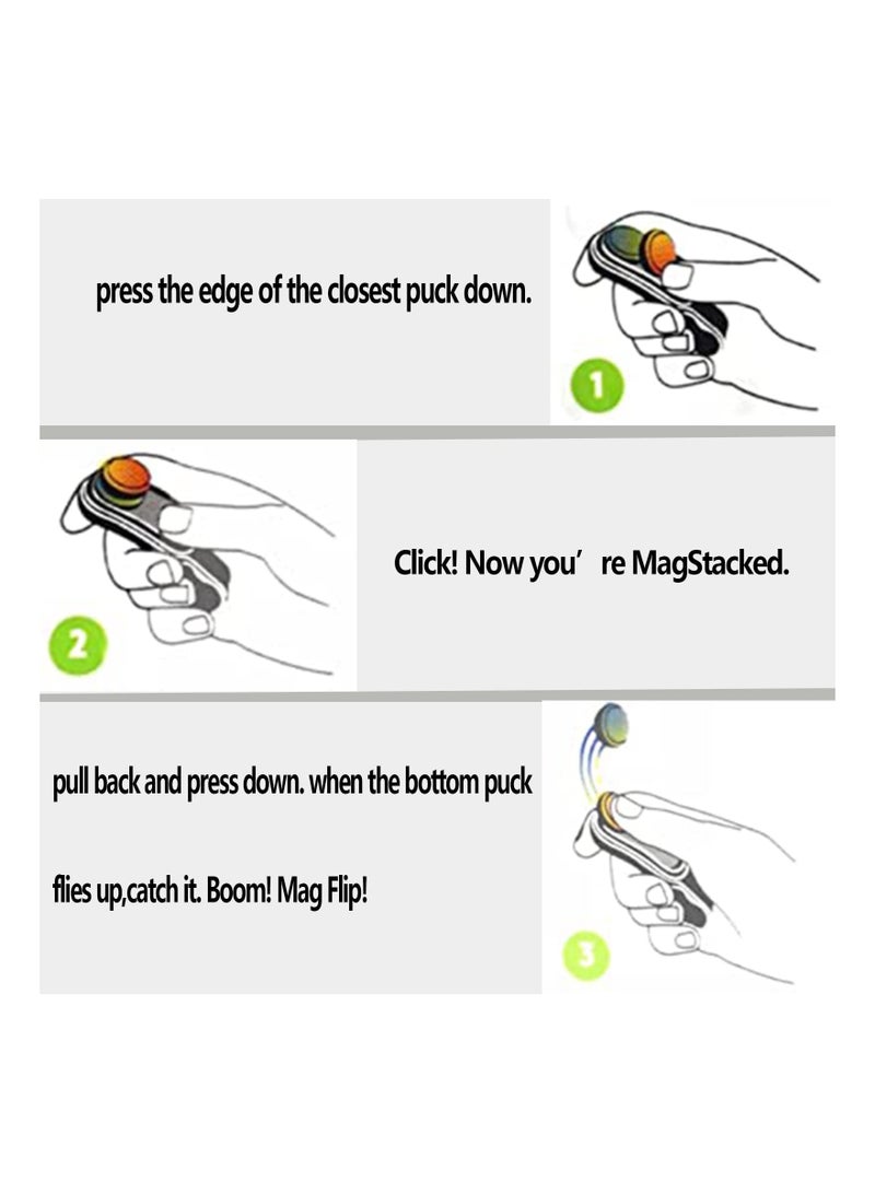 SOLARAE Magnetic Pop up Buckle Fidget Toy Finger Elastic Magnet Fidget Decompression Toy Anxiety Relief Portable Flip Click Toy Keychain Click Clack Fidget Toy for Kids Adults - Image 4