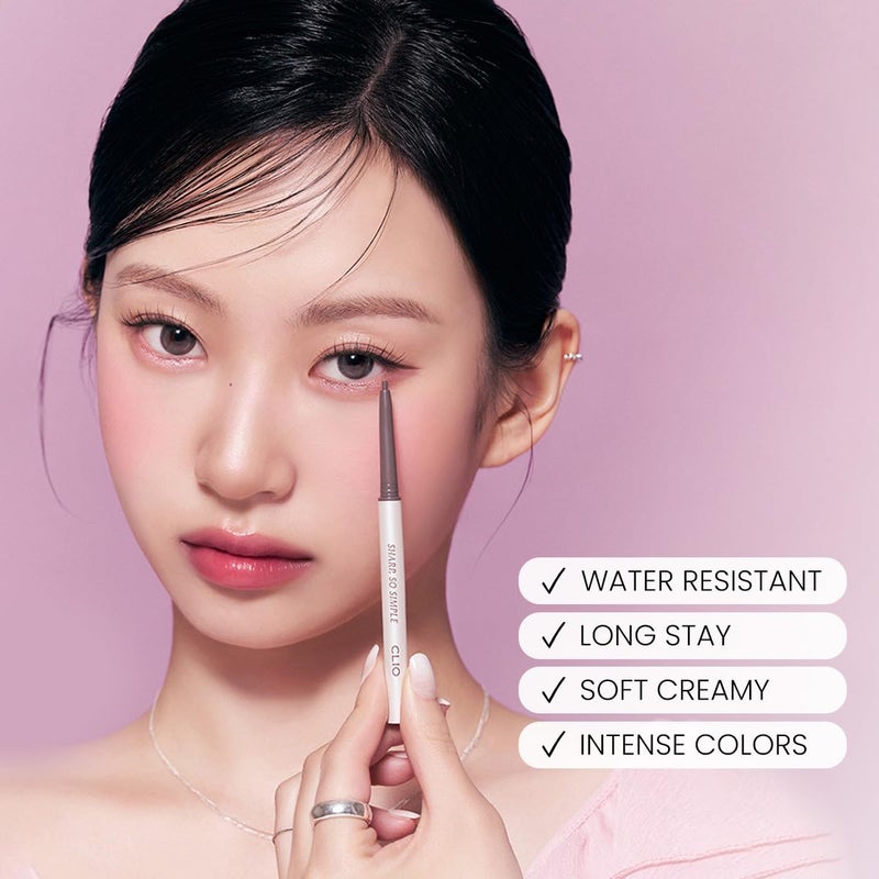 CLIO PROFESSIONAL CLIO Sharp So Simple Waterproof Pencil Liner, Eye Pencil, Rich Hyper-Pigmented Color, Smooth Creamy Application, Long-Wearing Matte Finish (4 Colors) (04 DARK BROWN) - Image 2