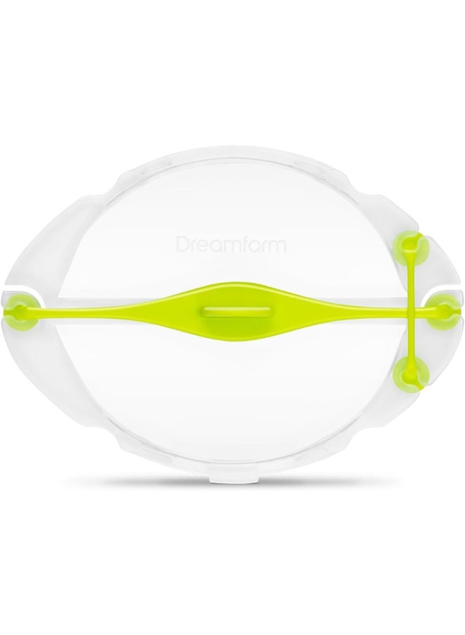 Dreamfarm Savel, Flexible Plastic Fruit & Vegetable Storage Cover, Food Safe, Reusable Plastic Saver for Cut Produce, Clear & Green - SA6711 - Image 1