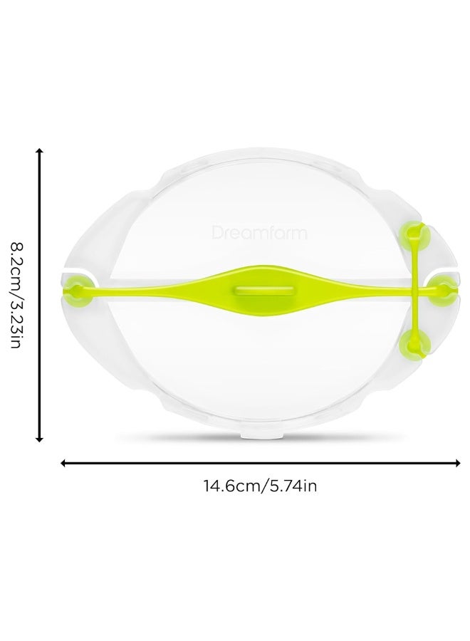 Dreamfarm Savel, Flexible Plastic Fruit & Vegetable Storage Cover, Food Safe, Reusable Plastic Saver for Cut Produce, Clear & Green - SA6711 - Image 3