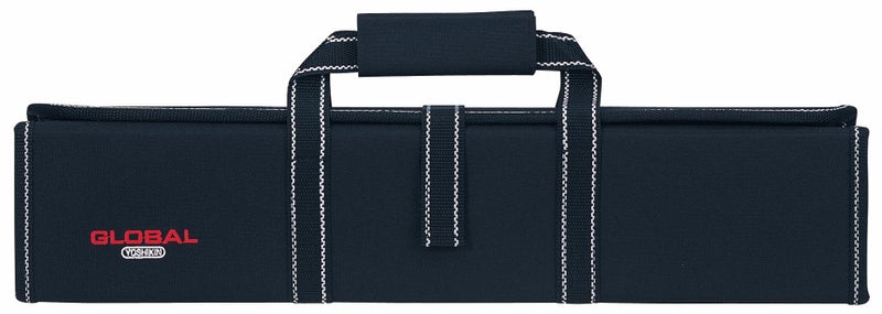 حقيبة سكاكين الطهاة العالمية 11 جيب مع مقبض G66711 خفيفة الوزن ومتينة من النايلون الأسود