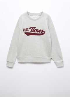 Kids Text Print Crew Neck Sweatshirt