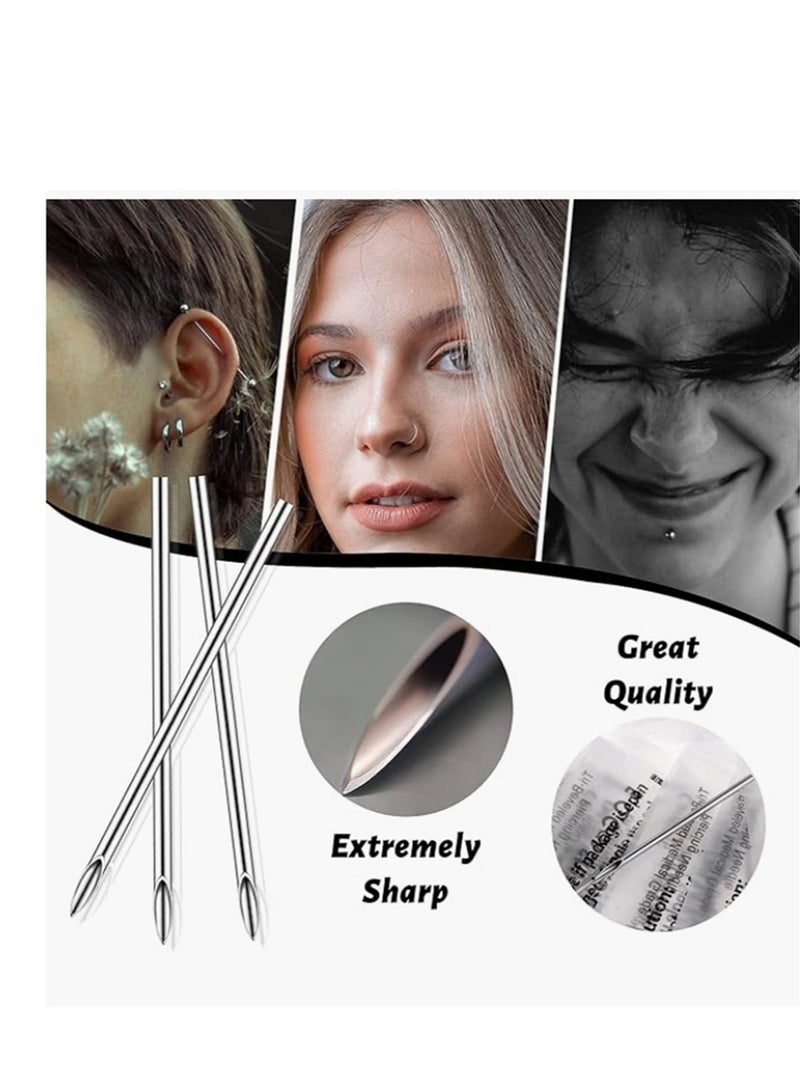 Needles 100pcs Piercing Needles Assorted 12G Stainless Steel Ear Nose Piercing Needles Piercing Supplies Ear Nose Piercing Kit Piercing Tool - Image 3