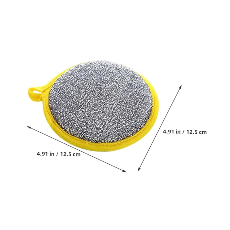 Double Sided Round Sponge Scrubber 10 Pack Natural Kitchen Cleaning Pad - Image 3