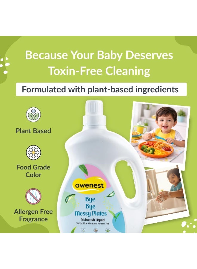 awenest No-toxin Plant Based Organic Dishwash Concentrate - 2 Liter | Orange and Lemon | 0% Harmful Chemicals | Baby, Pet safe Natural Organic Gel - Image 3