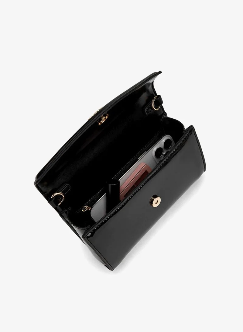 Celeste BLACK Solid Crossbody Bag With Chain Strap for Women | Best Price UAE