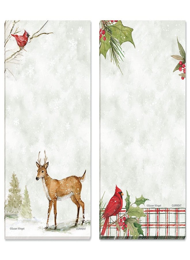 Current Peaceful Forest Holiday Magnetic Notepad Set – Set of 12 Memo Pads, 6 Designs, 30-Sheet Pads, 3½ x 6½ Inches, Christmas Shopping List, To-Do Notes - Image 2