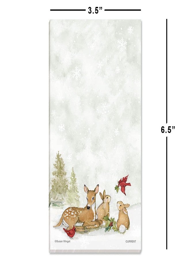 Current Peaceful Forest Holiday Magnetic Notepad Set – Set of 12 Memo Pads, 6 Designs, 30-Sheet Pads, 3½ x 6½ Inches, Christmas Shopping List, To-Do Notes - Image 5
