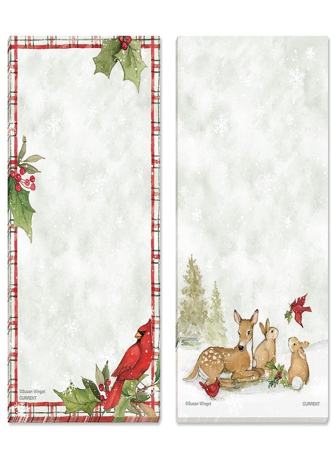 Current Peaceful Forest Holiday Magnetic Notepad Set – Set of 12 Memo Pads, 6 Designs, 30-Sheet Pads, 3½ x 6½ Inches, Christmas Shopping List, To-Do Notes - Image 3