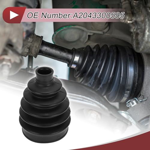 HEROFFIX 1 Set CV Joint Boot Kit for Mercedes-Benz C300 2008-2014 Outer Constant Velocity Joint Boot W/Clamps No.A2043300585 Black Rubber - Image 3