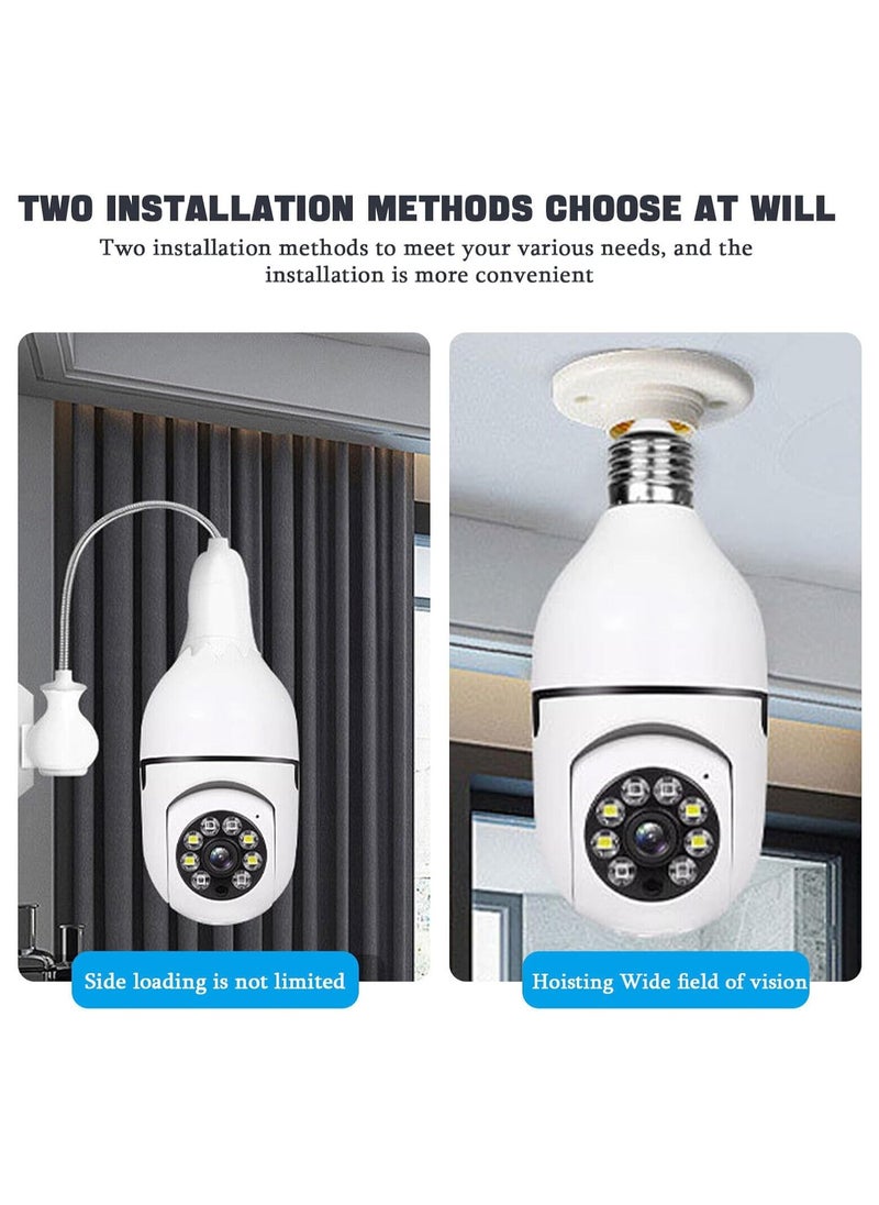 Kimaya - WiFi Panorama Camera & Wireless WIFI Outdoor CCTV Monitor Smart Home Security, Easy To View Install, Your Ultimate Home Sentinel Wireless Light Bulb Monitor Camera 1080P 2MP WiFi Smart Camera Night Vision 2 way Talk Motion Detection APP Remote Monitor - Image 1