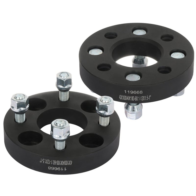 SCITOO 2X 4x100 1 inch Wheel Spacers adapters 4 Lug 4x100mm to 4x100mm 12x15 Studs 601mm Compatible with for Honda Fit for Honda Civic for Honda for Accord