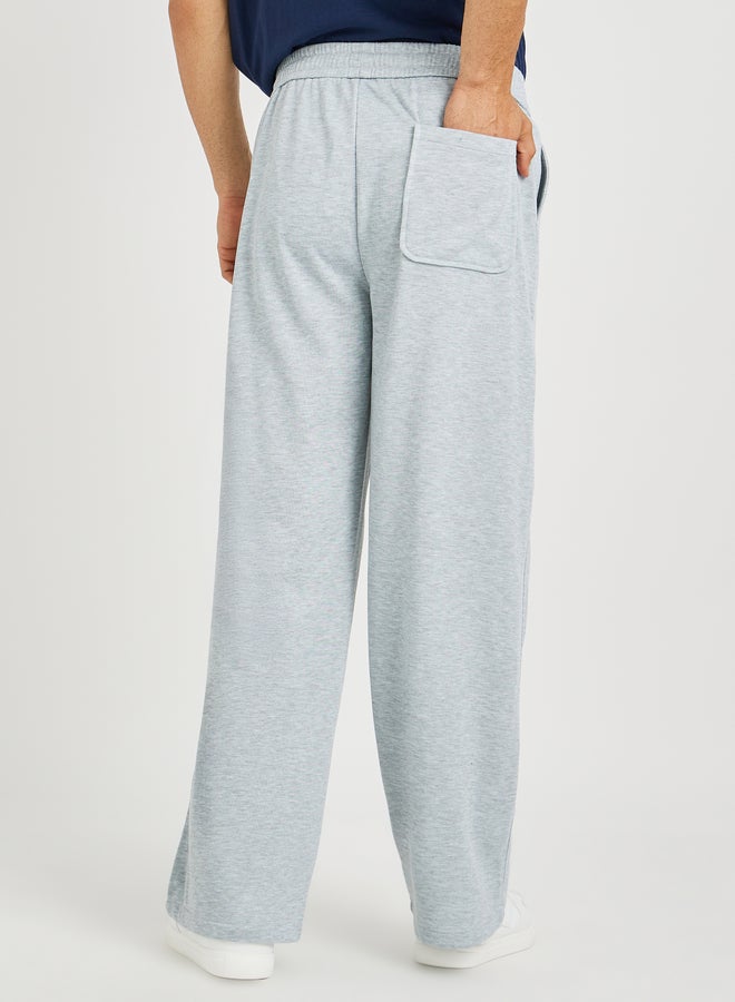 Styli Men Grey Solid Relaxed Fit Open Hem Joggers with Side Panel Detail - Image 4