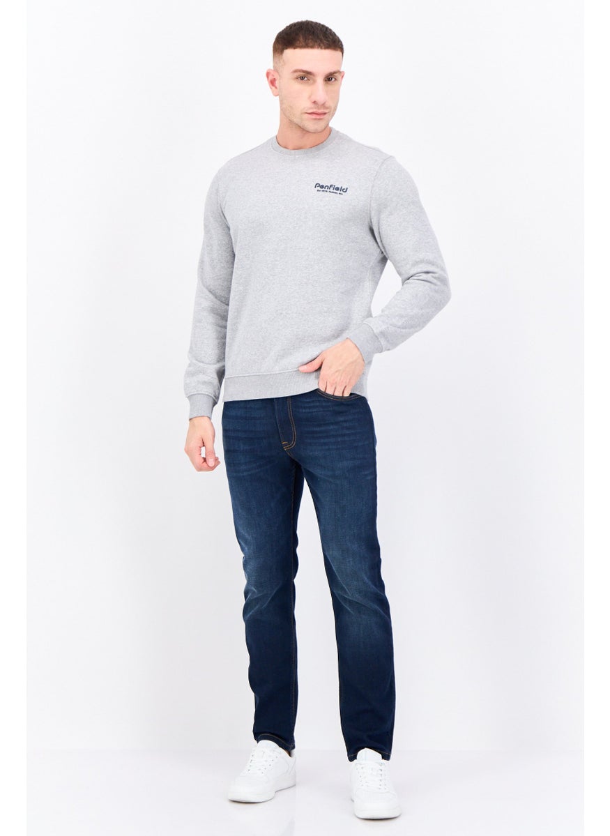 Penfield Men Crew Neck Brand Logo Long Sleeves Sweatshirt, Grey  - Image 4