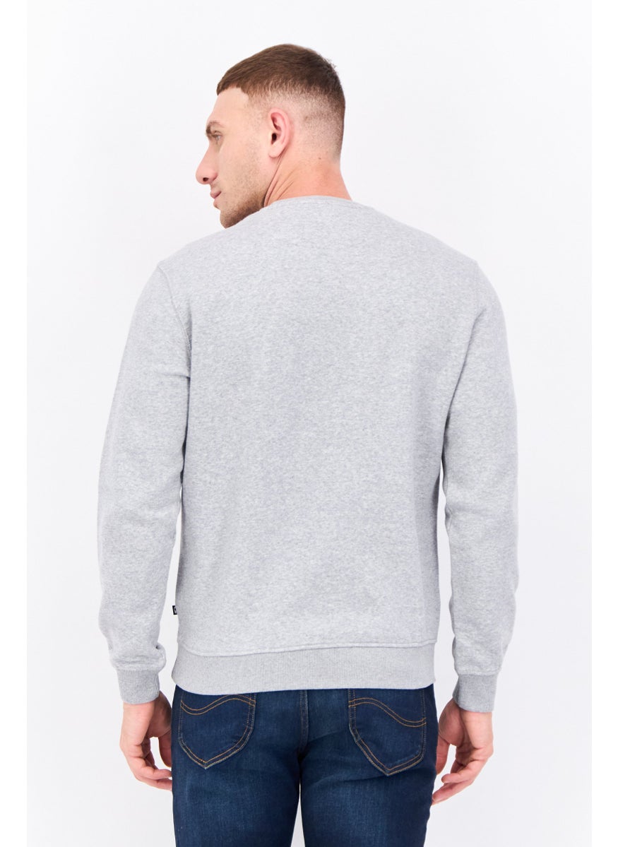 Penfield Men Crew Neck Brand Logo Long Sleeves Sweatshirt, Grey  - Image 3