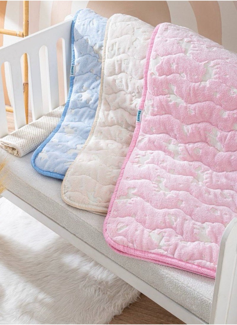 Generic Baby Blanket printed Glow unicorn size110*90cm pink  - Image 2