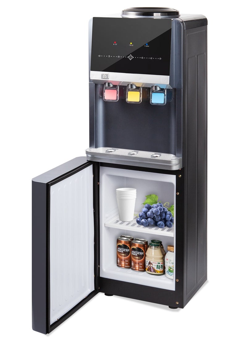 انفوسن موزع مياه قائم بذاته تعبئة علوية، 3 اعدادات لدرجة الحرارة - ساخن، درجة حرارة الغرفة وبارد مضغوط، يستوعب زجاجات 3 او 5 جالون، موزع مياه منزلي - رمادي - Image 1