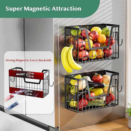 OSOVGO Magnetic Spice Rack, Magnetic Shelf for Fridge, Pantry Organizers & Storage, Kitchen Organization, Fridge Organizer, Kitchen Organizers and Storage, Magnetic Paper Towel Holder, (Black) - Image 3
