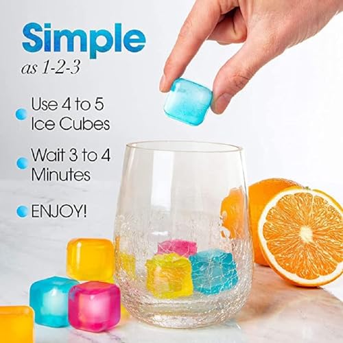 Prostuff.in 36 Pcs Reusable Ice Cube Refreezable Reusable Pure Water Filled Ice Cubes for Drinks BPA Free Non Melting Multi-Coloured Chilling Squares Stones - Image 3
