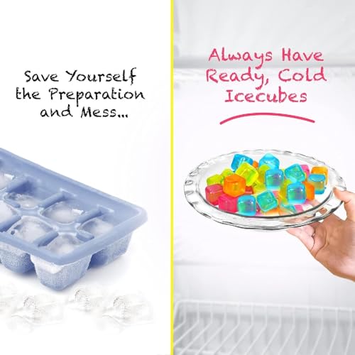 Prostuff.in 36 Pcs Reusable Ice Cube Refreezable Reusable Pure Water Filled Ice Cubes for Drinks BPA Free Non Melting Multi-Coloured Chilling Squares Stones - Image 4