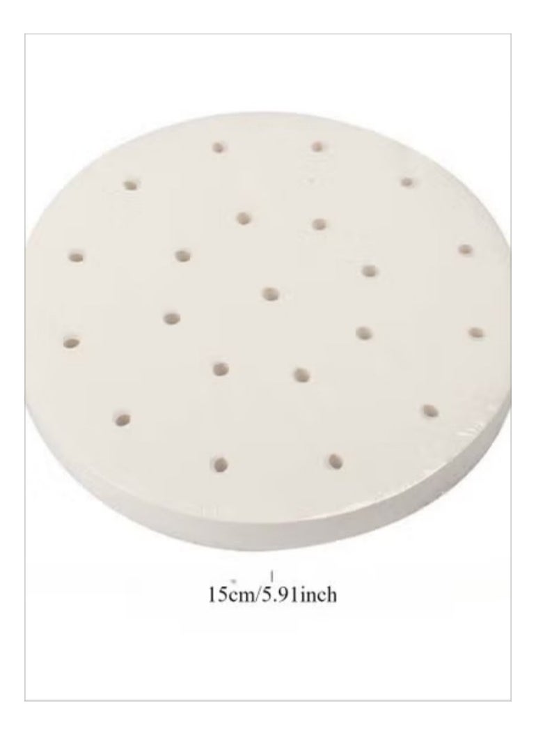 Beauenty 200 Pcs Air Fryer Liner, Round Non-Stick Steamer Mat, Premium Parchment Paper for Baking, Oven, Air Fryer, Bamboo Steamer 6 inches White Multicolour 6inch  - Image 2