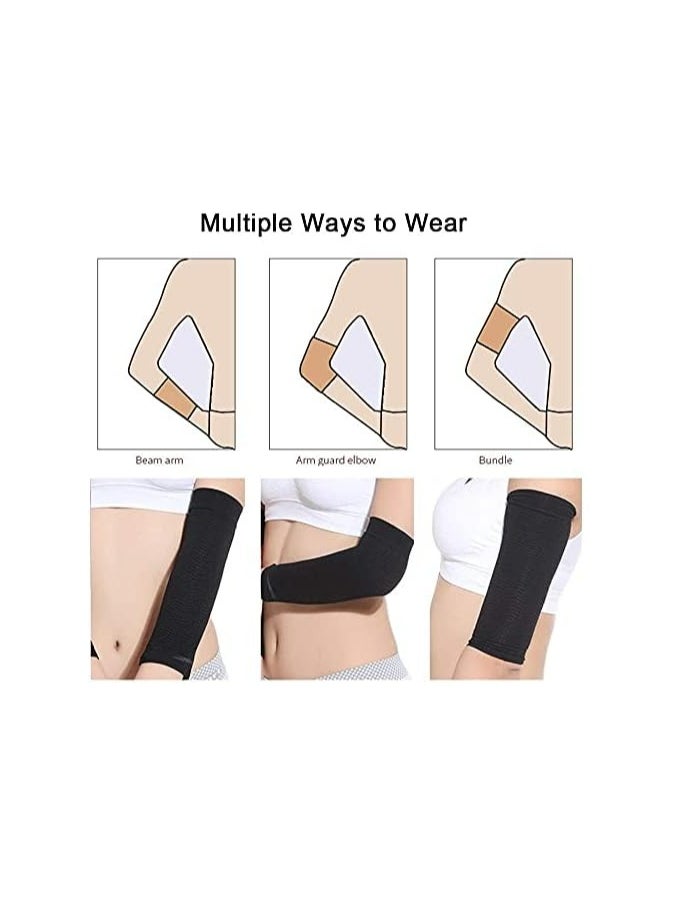 Oasisgalore 2-Pack Arm Slimming Wraps, Beige & Black Compression Sleeves for Fat Loss and Toning, Women's Fitness Arm Shapers  - Image 5
