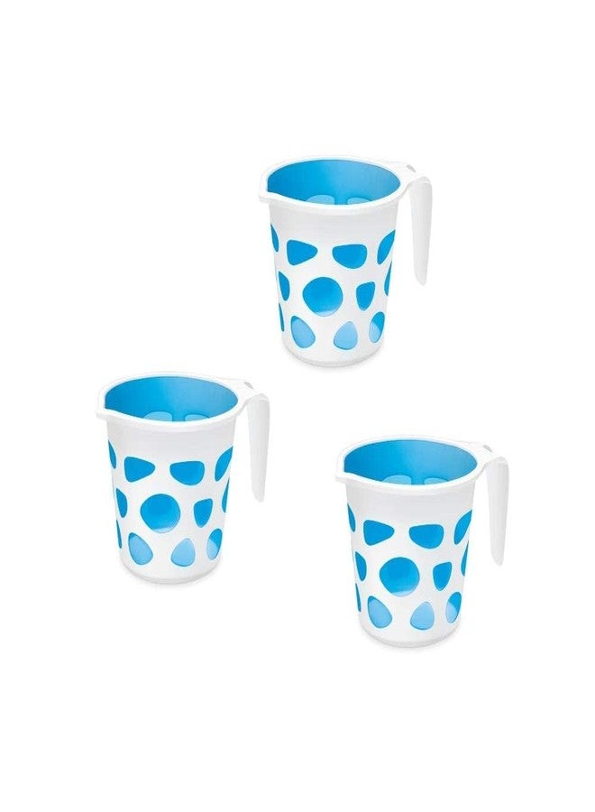 TRIOHOMES Plastic Bath Mug (Duplex Mug Blue) Set of 3 - Image 1