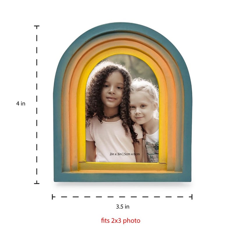 Isaac Jacobs 2x3 Vertical Rainbow Arc Resin Picture Frame with Gradient Design  Decorative Photo Frame  Tabletop & Wall Display  Hanging Display & Home Decor (2x3  Rainbow) - Image 2