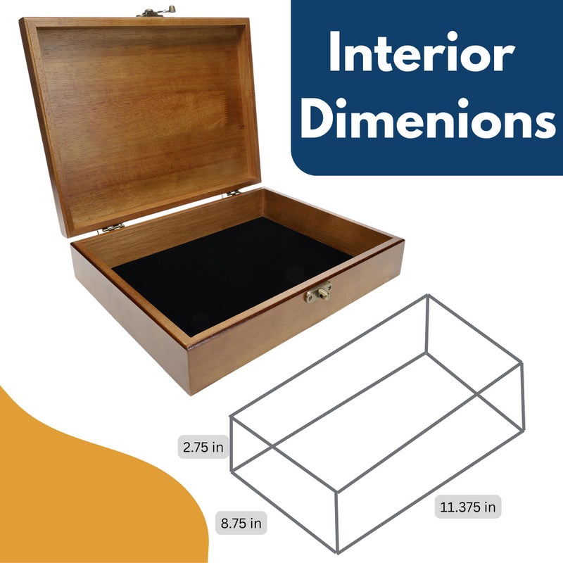 WE Games Old World Wooden Box with Brass Latch â€“ Vintage-Style Wooden Keepsake Box for Jewelry & Trinket Storage, Walnut Finish - Image 4