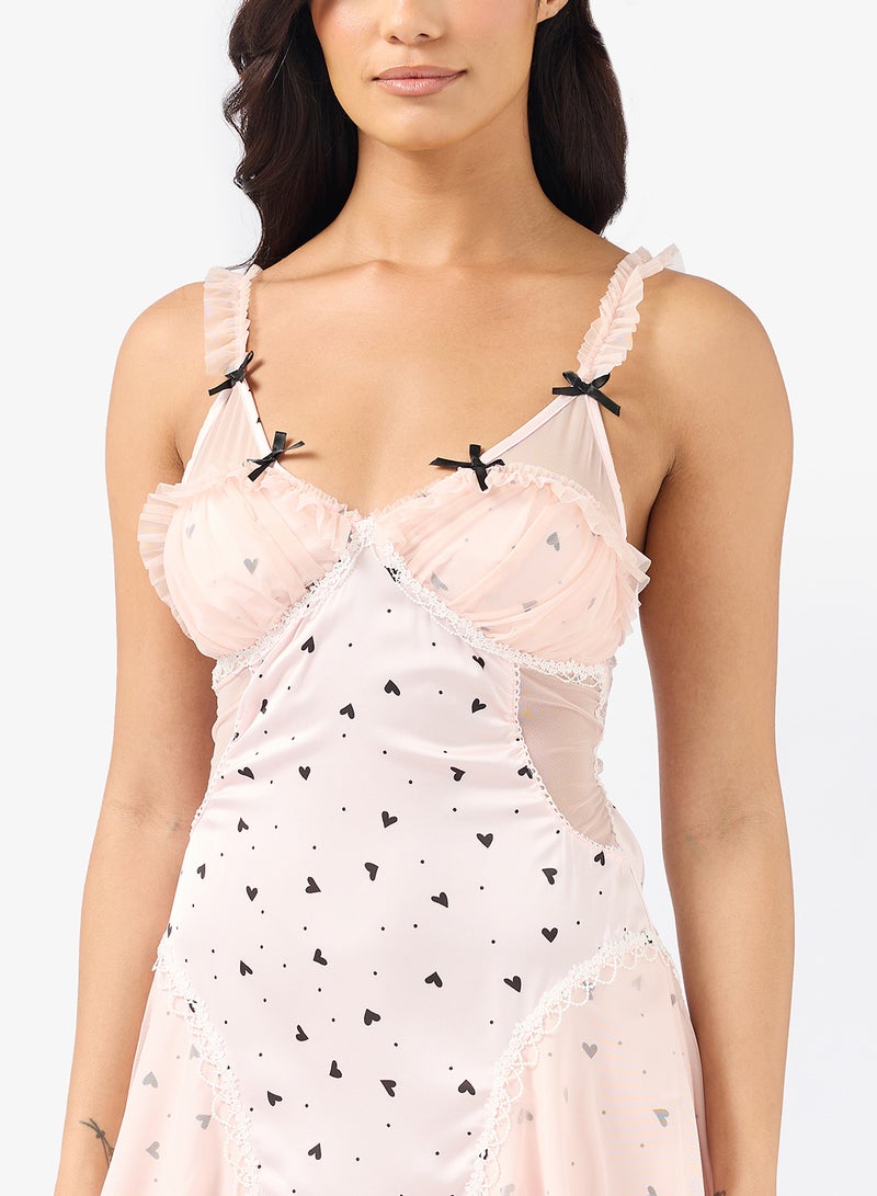 ايلا فستان نوم منقط بالدانتيل - Image 3