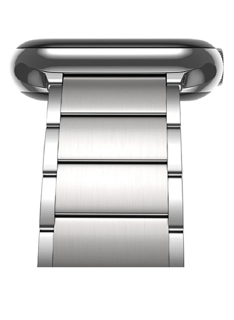 miYou Bluetooth Call Magnetic Stainless Steel Men Sports Fitness Tracker IP67 Waterproof Smartwatch For IOS Android - Silver/Silver  - Image 2
