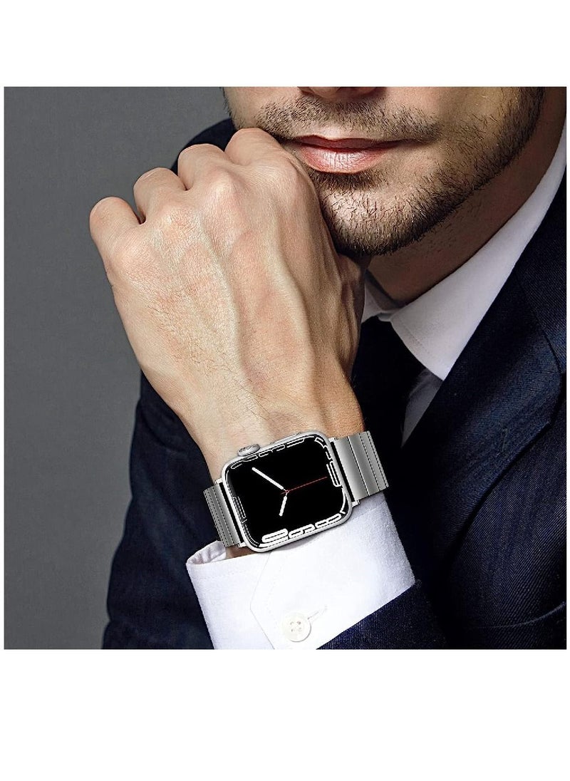 miYou Bluetooth Call Magnetic Stainless Steel Men Sports Fitness Tracker IP67 Waterproof Smartwatch For IOS Android - Silver/Silver  - Image 4