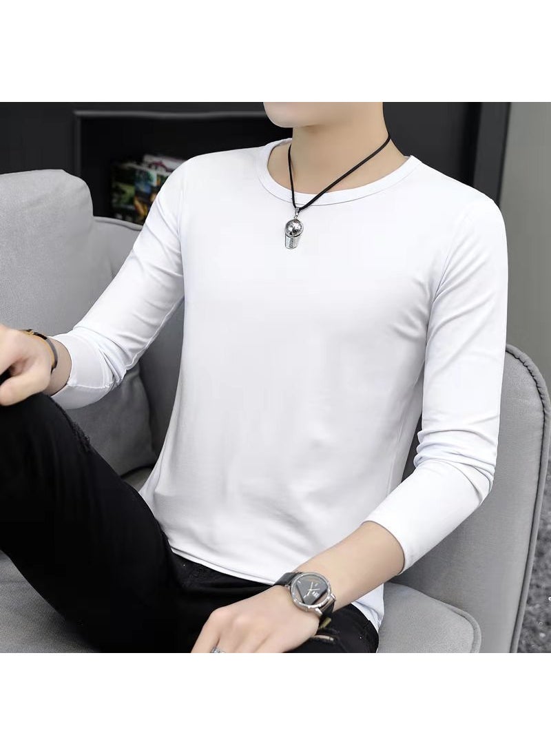 Autumn New Mens Long Sleeve T-shirt Trendy Korean Style Youth Versatile Slimming Round Neck Inner T-shirt White Long Sleeve T-shirt - pzsku/Z9C00F59D3ED163D68CF5Z/45/_/1741688797/22c61f0d-0084-45eb-8f20-6f485353bdb4