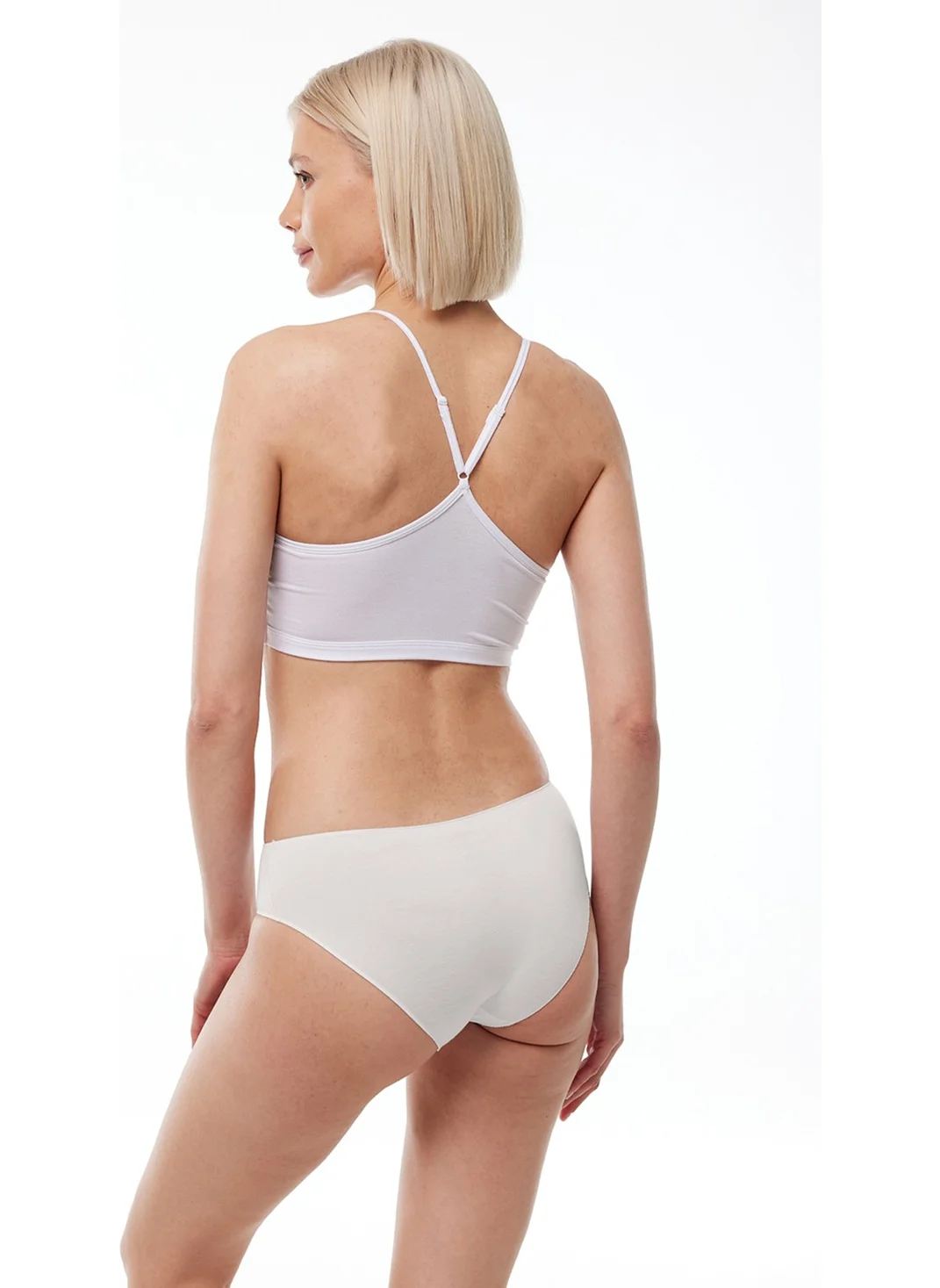 Malabadi Women's Ecru 2 Pack Modal Narrow Pattern Mid Waist Slip Panties 187