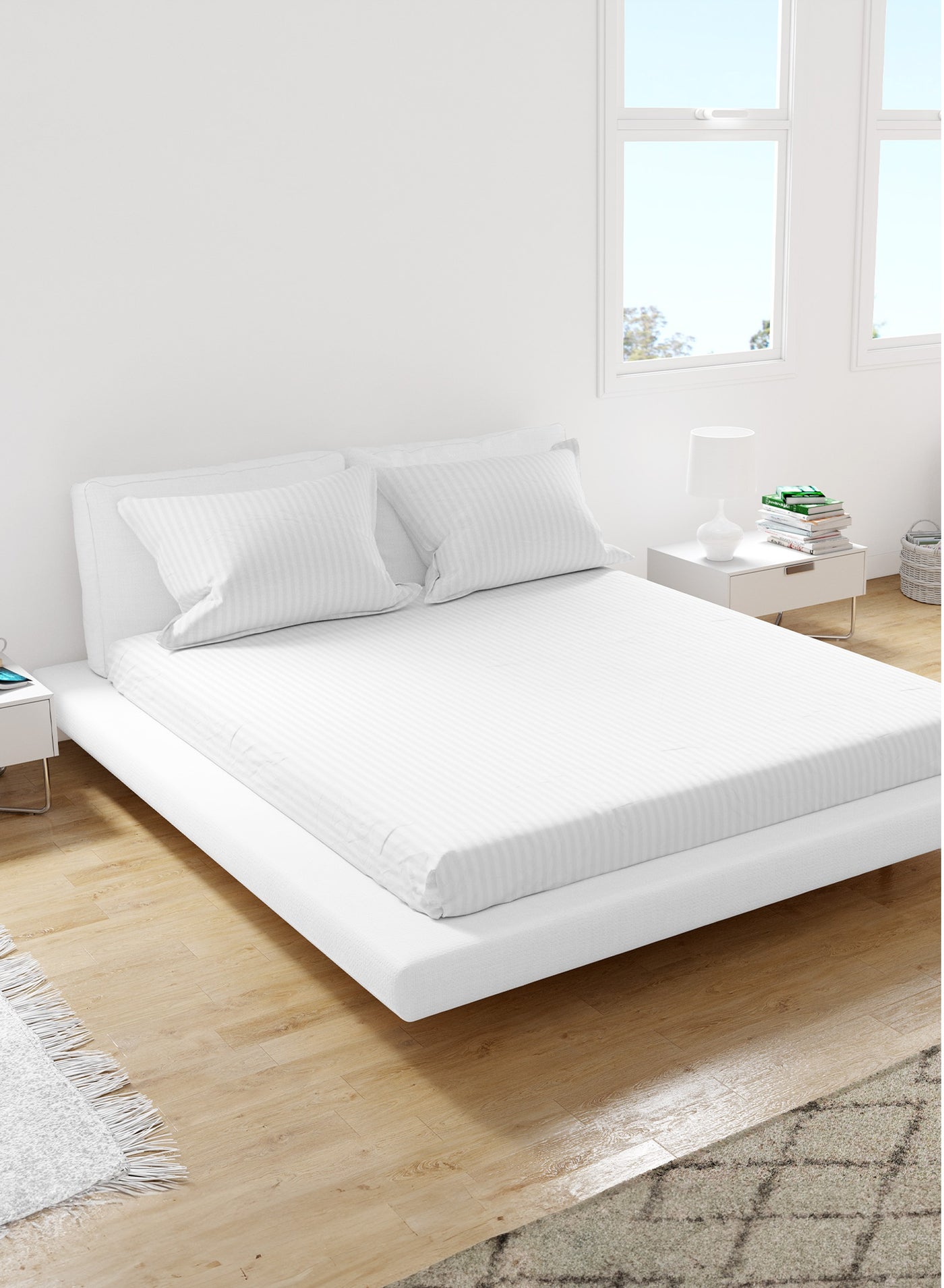American Linen Queen Fitted Sheet 100% Cotton 200 Thread Count Breathable Bedding Sheet Comfortable Bedsheets For Bedroom  180 x 200 cm (White)