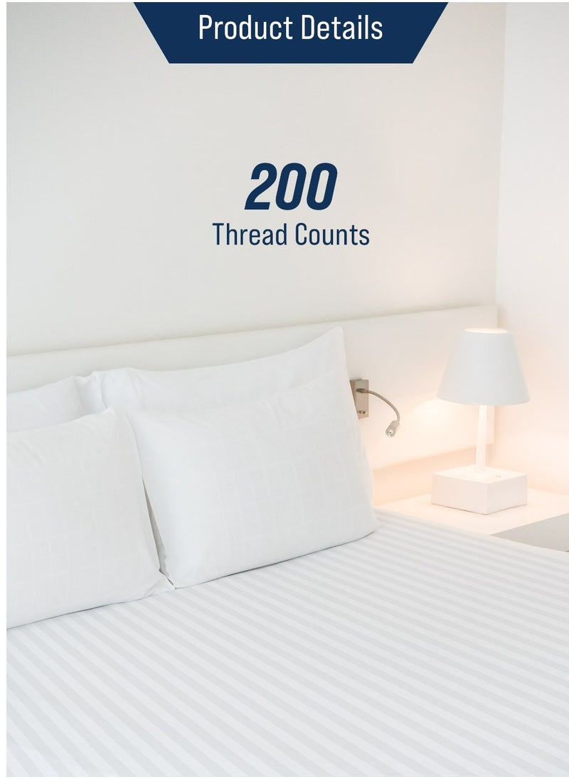 American Linen Queen Fitted Sheet 100% Cotton 200 Thread Count Breathable Bedding Sheet Comfortable Bed Sheets For Bedroom  180 x 200 cm White  - Image 3