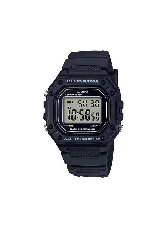 Casio W-218H-1AVDF Men's Youth Series Water Resistant Digital Watch, 25 mm, Black - Image 1