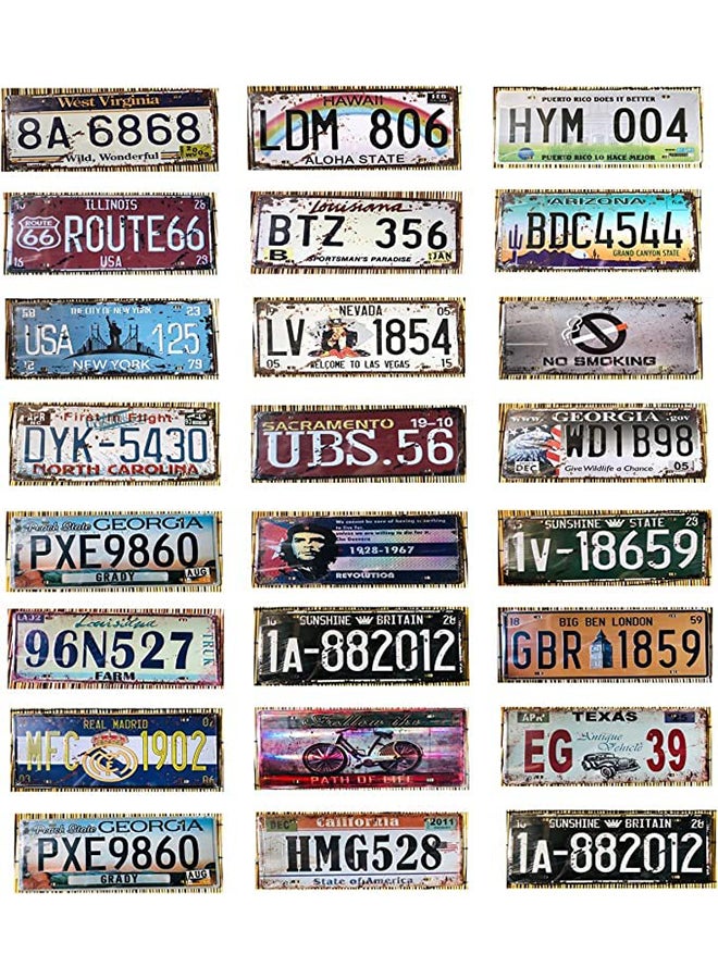 HOME TASTE Hometaste Wall Decorative Metal Plate Metal Wall Plate Wall Plate Metal Art Tin Sign Plaqui Print Poster Car Plate Plaque Decals Modern Design Painted Car Plate Tin Metal Wall Art Signs (30 Pieces )