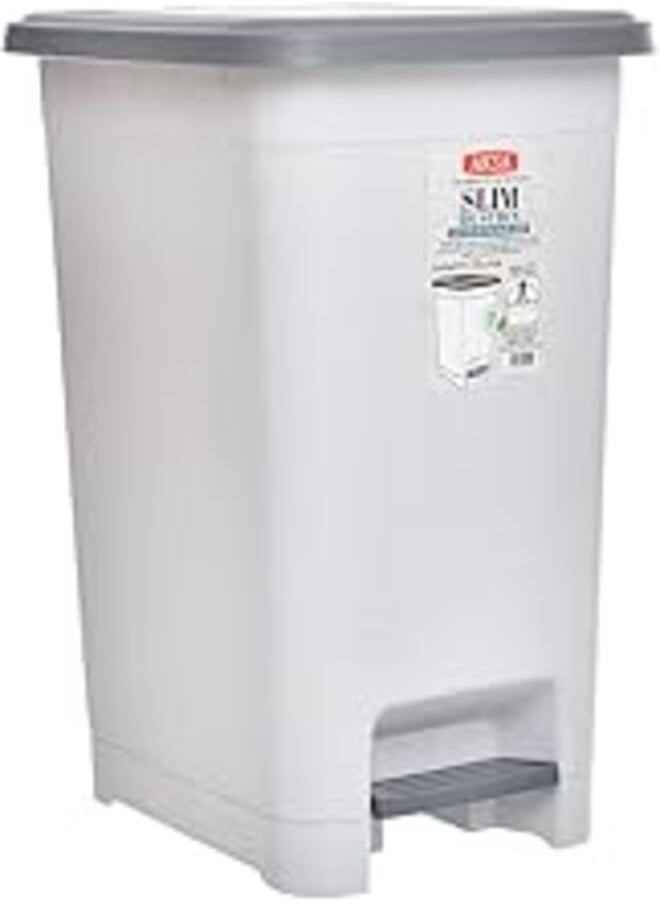 AKSA Aksa Ware Slim Plastic Dust Bin 25 litre - Dotted Grey 
