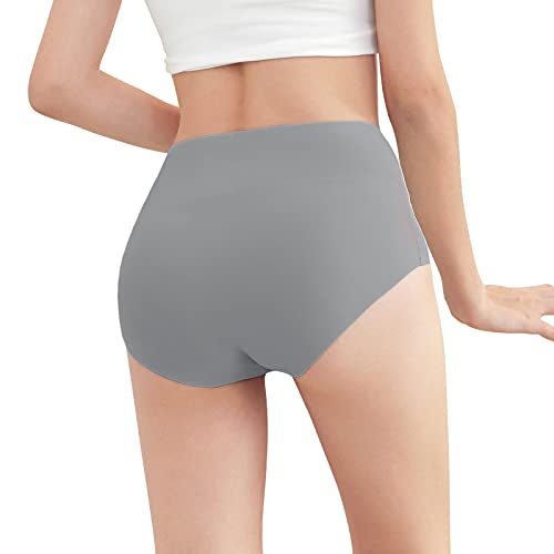 FallSweet No Show High Waist Briefs Underwear for Women Seamless Panties Multi Pack (Black3Grey2 (5 pack), M) - Image 2