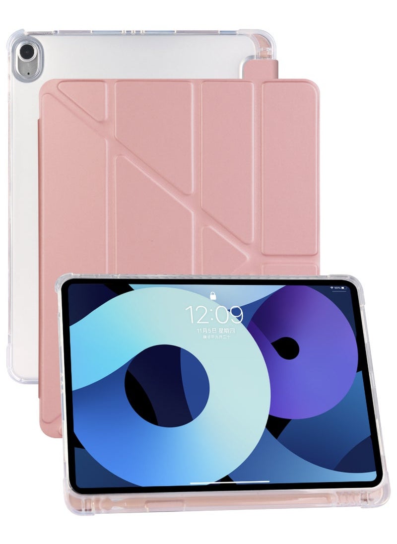 Captaintech Case for iPad Air 6th 11-Inch M2 (2024) iPad Air 5/4 (2022/2020 5th/4th Generation 10.9-Inch) with Pencil Holder, Clear Transparent Back Shell Slim Stand Shockproof Tablet Cover Auto Wake/Sleep ﻿  - Image 1