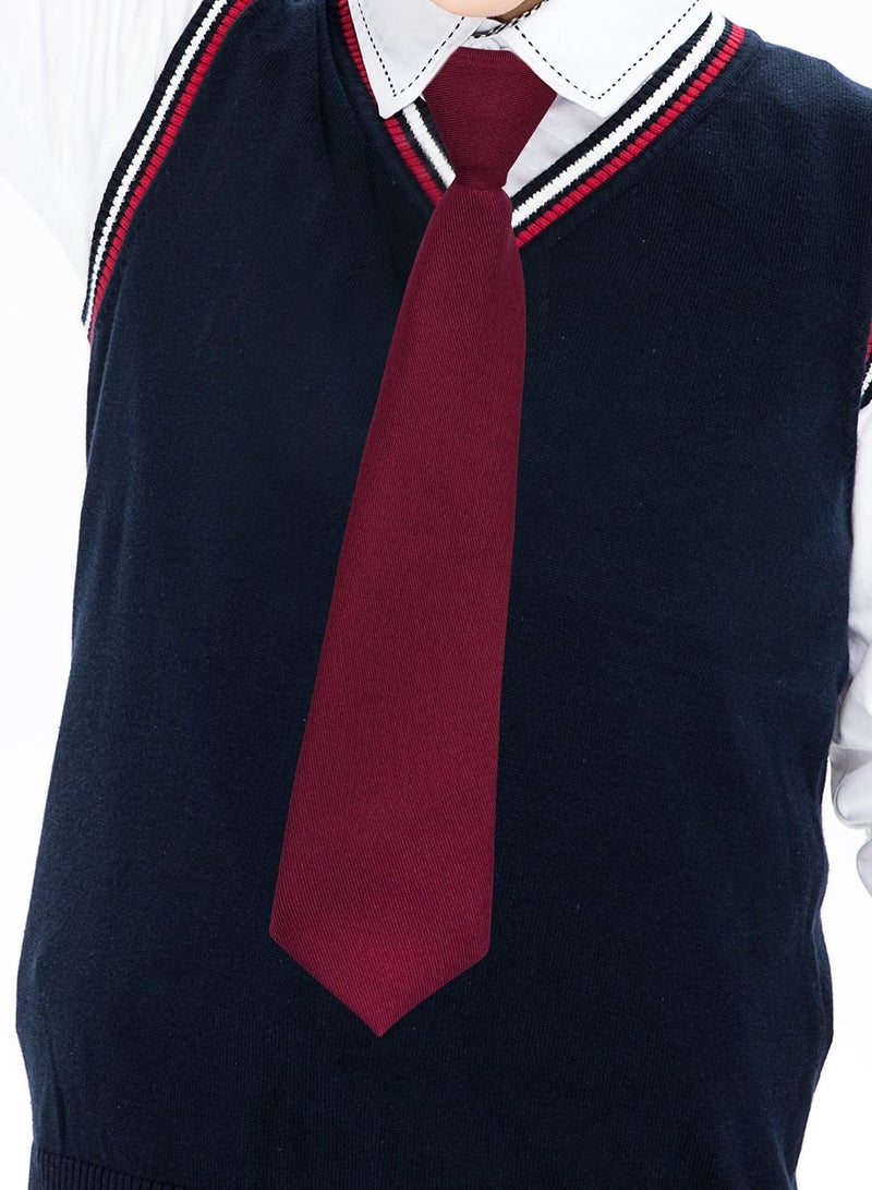 Adjustable Pre-tied Neck Ties for Boys and Babies - Knot-free Collar Accessories for Weddings, Graduations, and School Uniforms (Set of 5) - Image 2