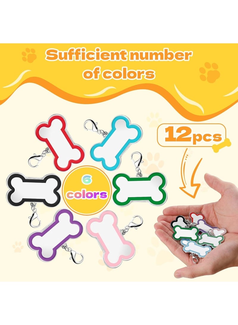 سيوسي Blank Dog Tags, Zinc Alloy Bone-Shaped Pet ID Tags, Engravable Dog Name Tag with Lobster Clasp, Durable Personalized Tag for Dogs, Cats, Puppies, Custom Name & Phone Number (12 Pack) - Image 4