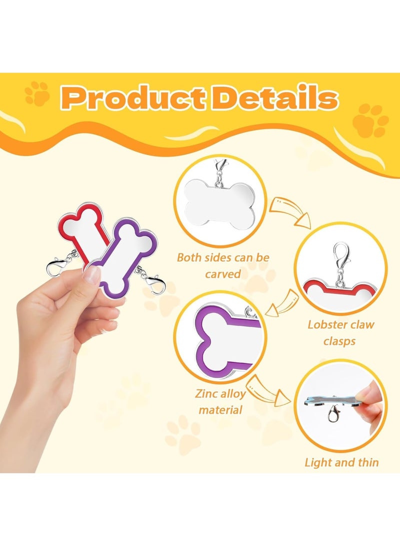 سيوسي Blank Dog Tags, Zinc Alloy Bone-Shaped Pet ID Tags, Engravable Dog Name Tag with Lobster Clasp, Durable Personalized Tag for Dogs, Cats, Puppies, Custom Name & Phone Number (12 Pack) - Image 5