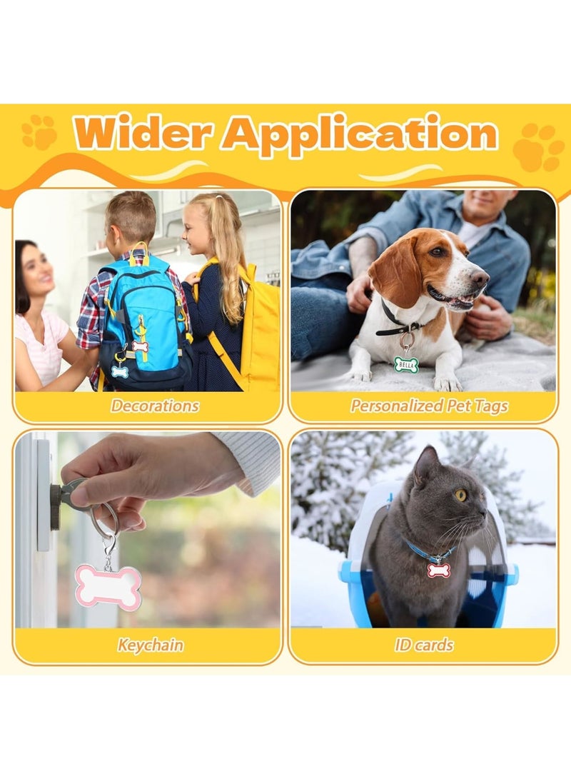 سيوسي Blank Dog Tags, Zinc Alloy Bone-Shaped Pet ID Tags, Engravable Dog Name Tag with Lobster Clasp, Durable Personalized Tag for Dogs, Cats, Puppies, Custom Name & Phone Number (12 Pack) - Image 3