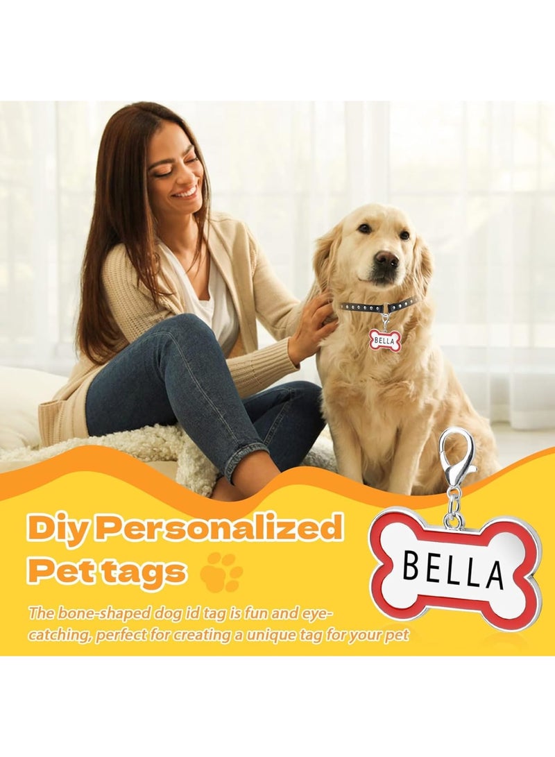 سيوسي Blank Dog Tags, Zinc Alloy Bone-Shaped Pet ID Tags, Engravable Dog Name Tag with Lobster Clasp, Durable Personalized Tag for Dogs, Cats, Puppies, Custom Name & Phone Number (12 Pack) - Image 2
