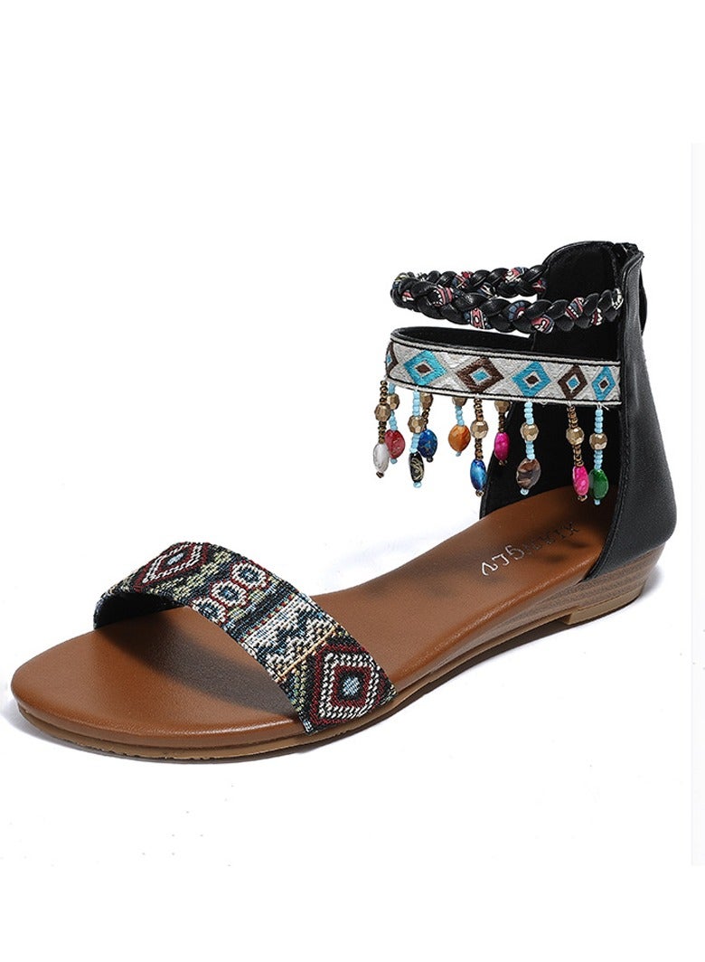 SIKETU Ethnic Exposed Toe Seaside Tourist Slope And Roman Sandals - Image 2
