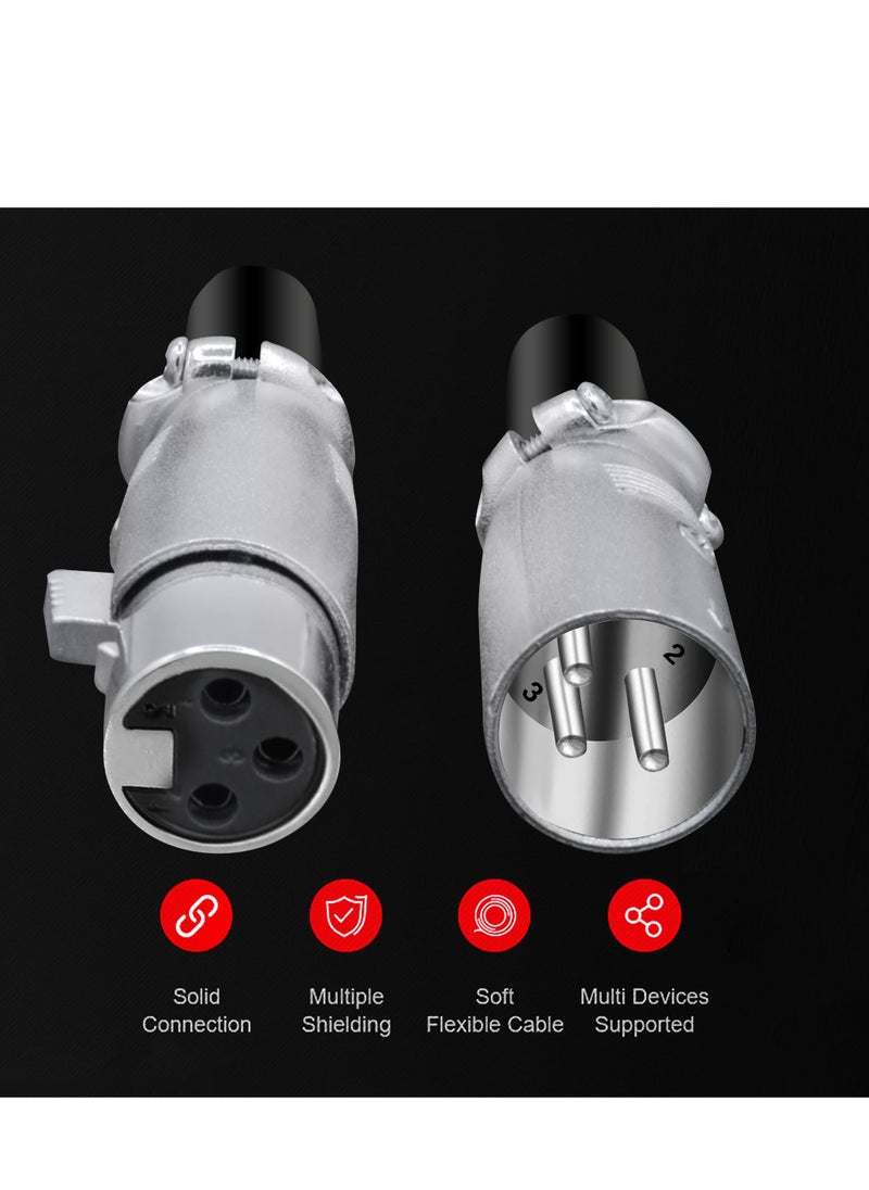 Excefore 10 Pieces 3 Pin XLR Male Female Microphone Audio Cable Connector, 5 Male and 5 Female XLR Mic Snake Plug, Microphone Audio Socket for High Conductivity and Ultra-Low Noise  - Image 5