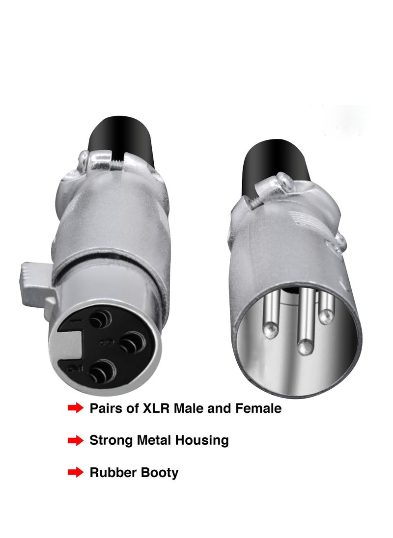 Excefore 10 Pieces 3 Pin XLR Male Female Microphone Audio Cable Connector, 5 Male and 5 Female XLR Mic Snake Plug, Microphone Audio Socket for High Conductivity and Ultra-Low Noise  - Image 2